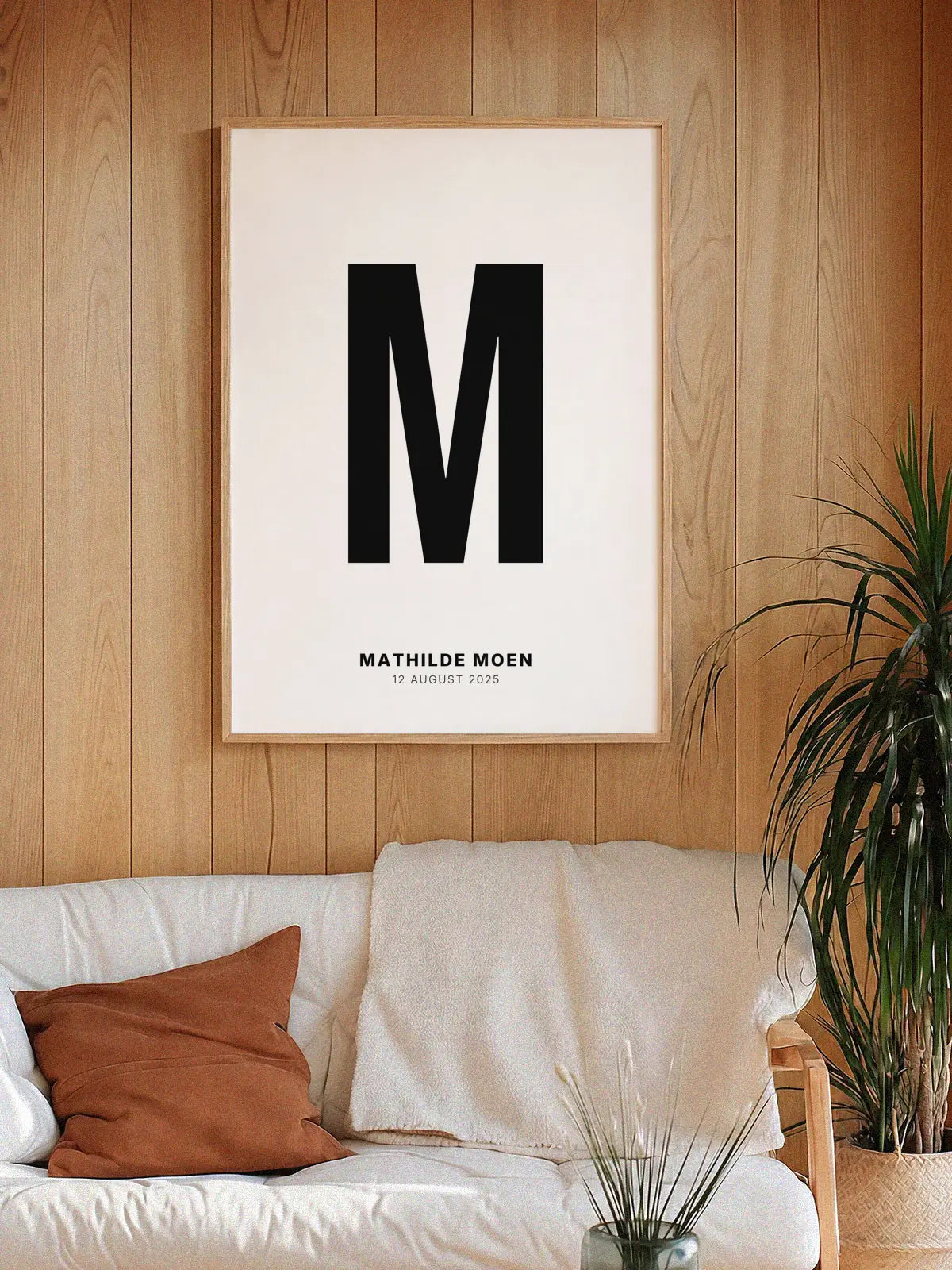 M – Personlig bokstavplakat med egen tekst