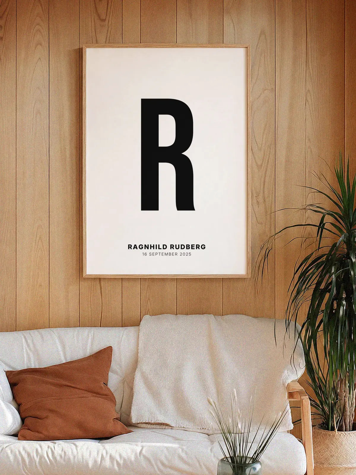 R – Personlig bokstavplakat med egen tekst