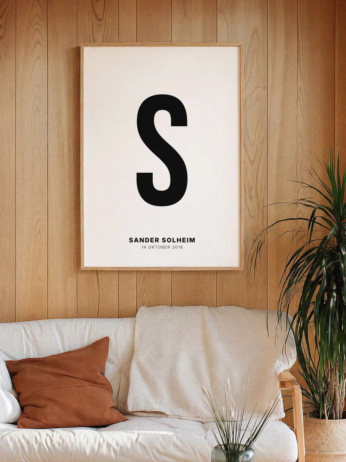 S – Personlig bokstavplakat med egen tekst