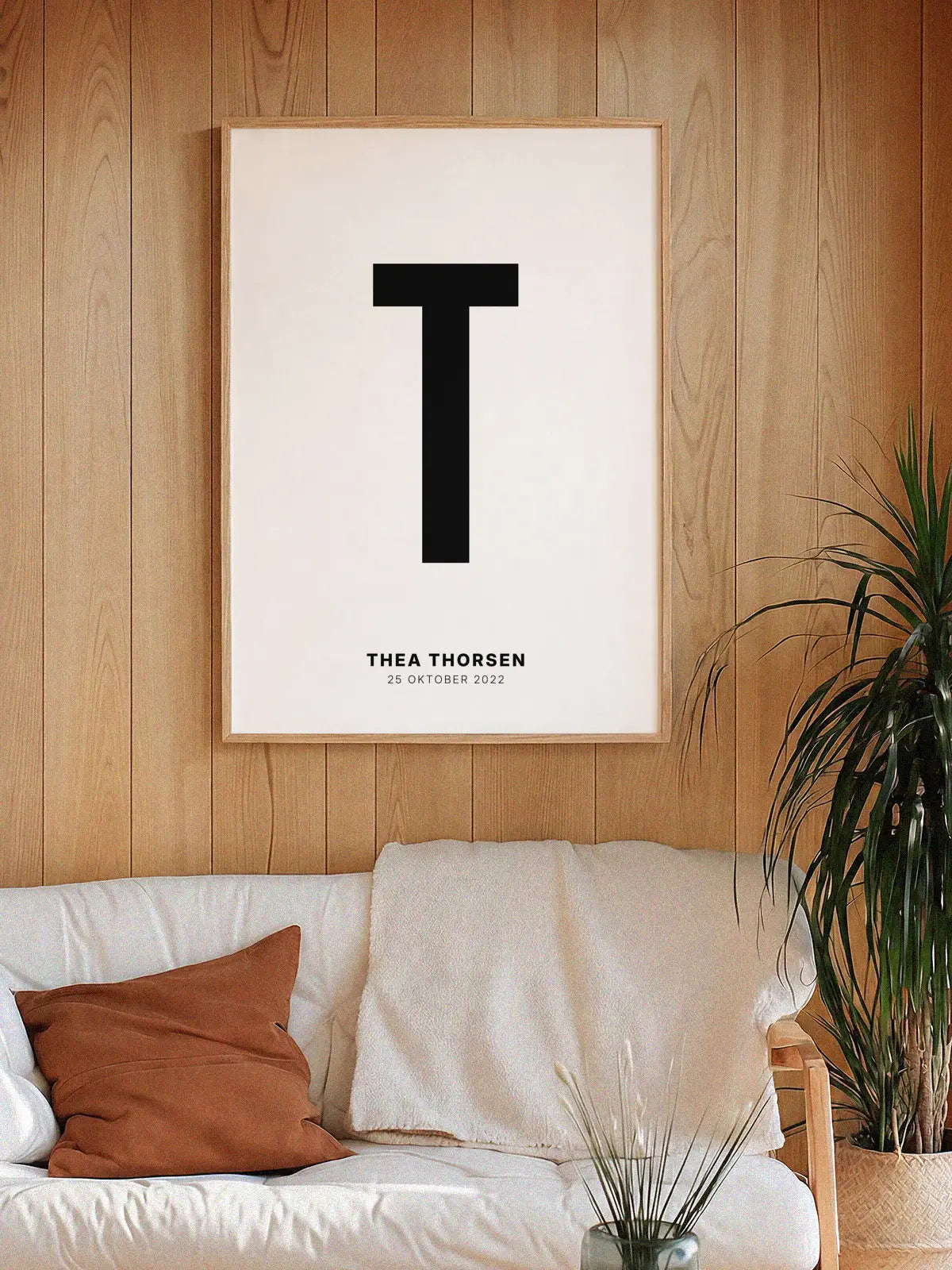 T – Personlig bokstavplakat med egen tekst