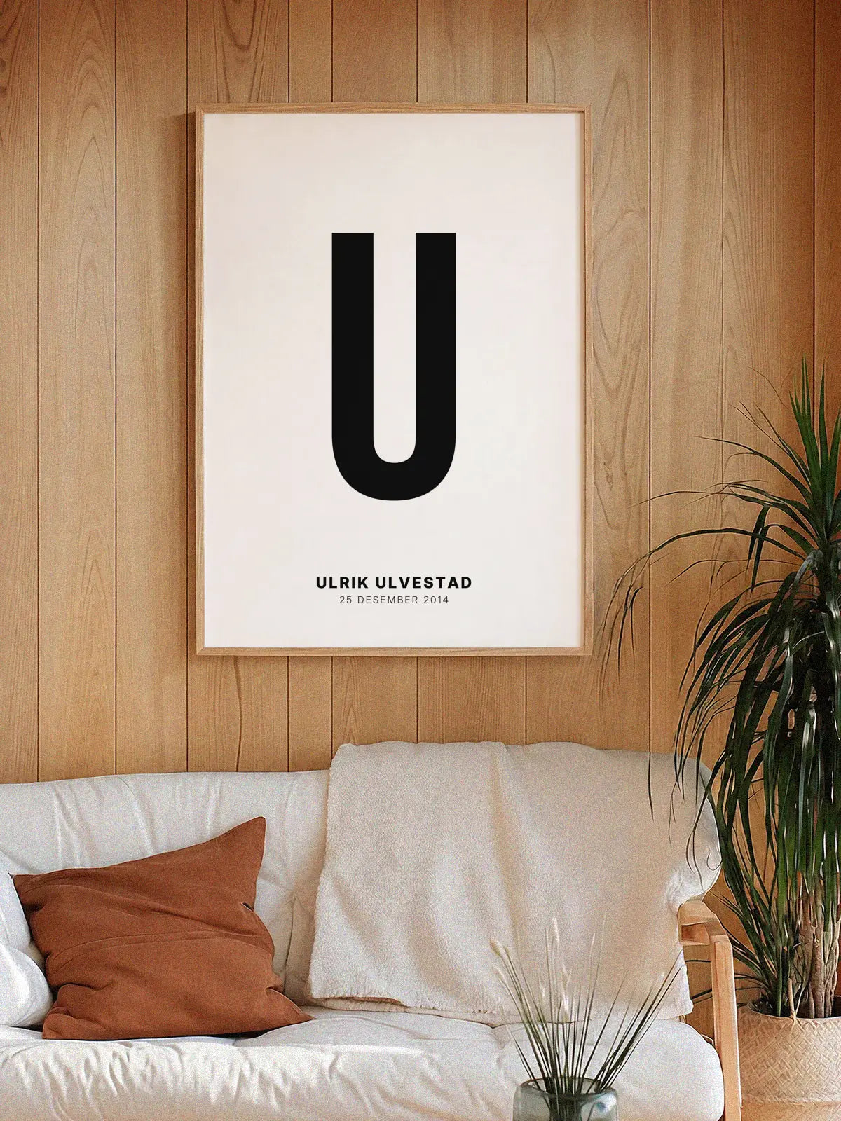 U – Personlig bokstavplakat med valgfri tekst