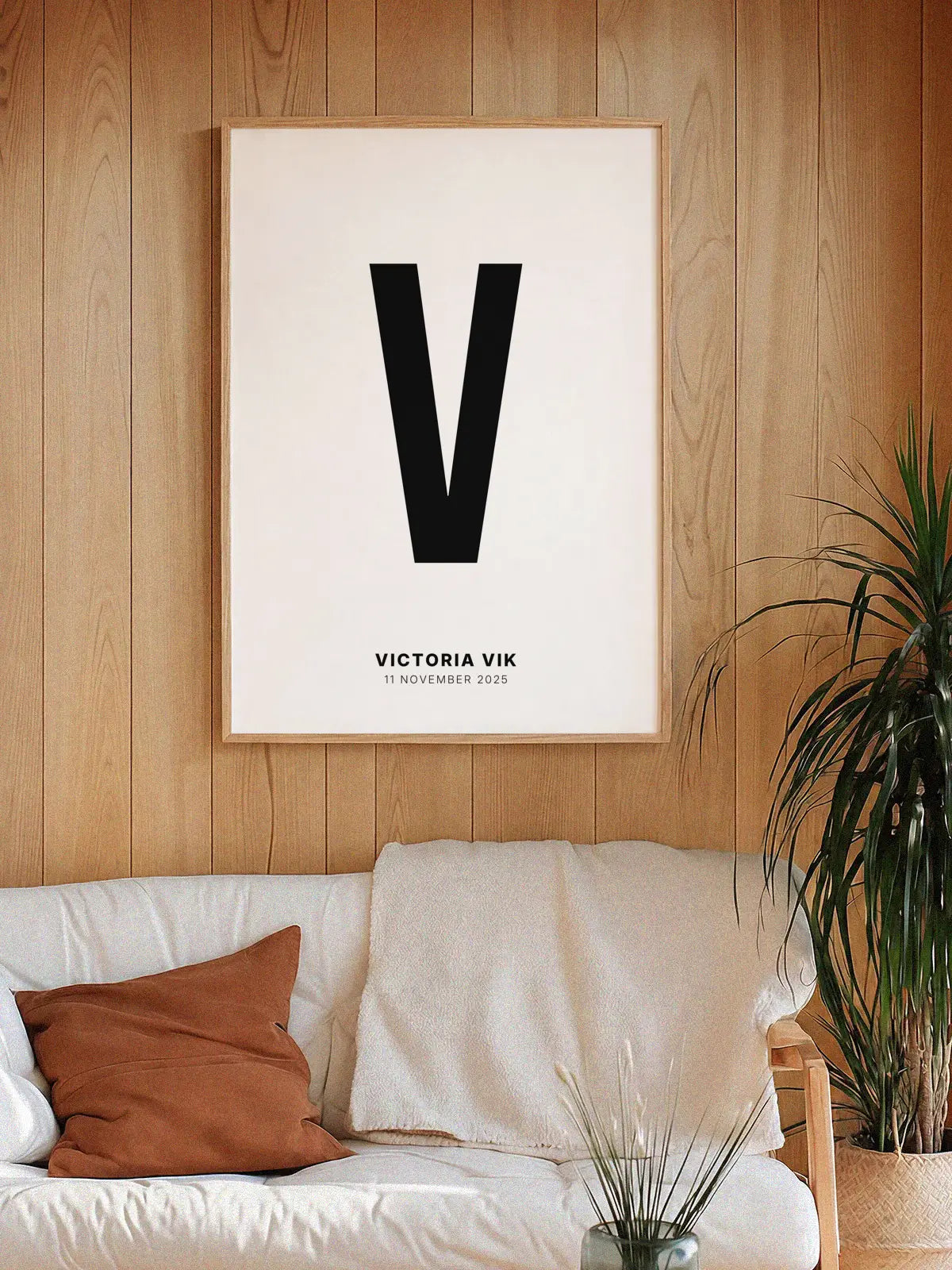 V – Personlig bokstavplakat med egen tekst