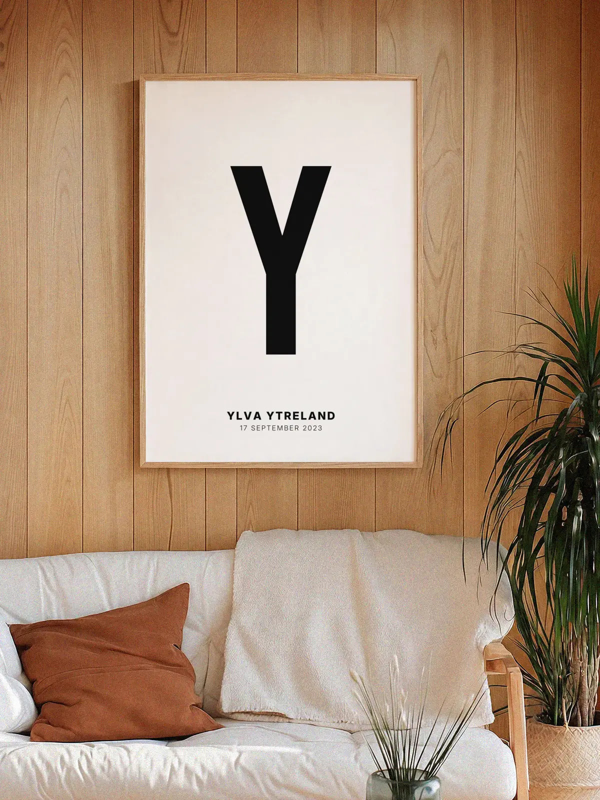 Y – Personlig bokstavplakat med egen tekst